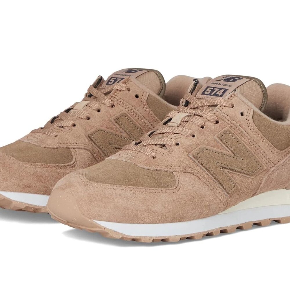 New Balance 574 Flat Taupe Mushroom Brown Fashion Sneaker WL574H12, Sz 6.5M